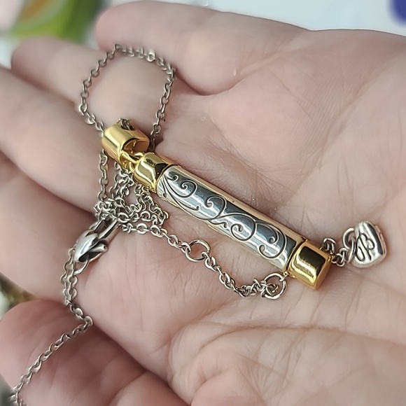 NWOTS! $58 Brighton "Venezia" Two-Tone Scrolled Slim Pendant Necklace - Picture 10 of 10